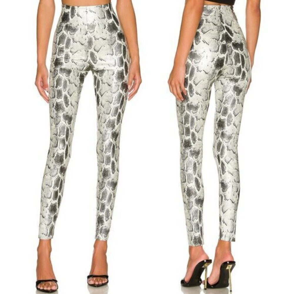 Commando Faux Leather Animal Legging - Fog Python
